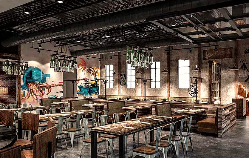 Interior of a nearby Near Southside restaurant close to The Cooper